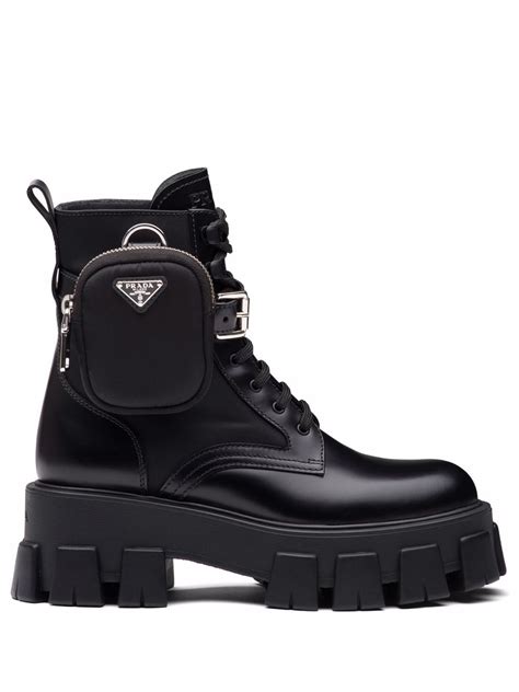 botas prada para mujer|Prada nylon combat boots.